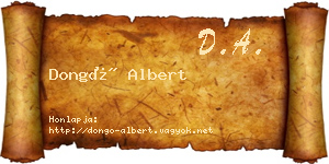Dongó Albert névjegykártya